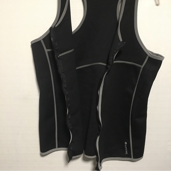 SAUNAFX Sweat Sauna Workout Vest Neoprene treated with Microban Black Gray XXL - Picture 4 of 12